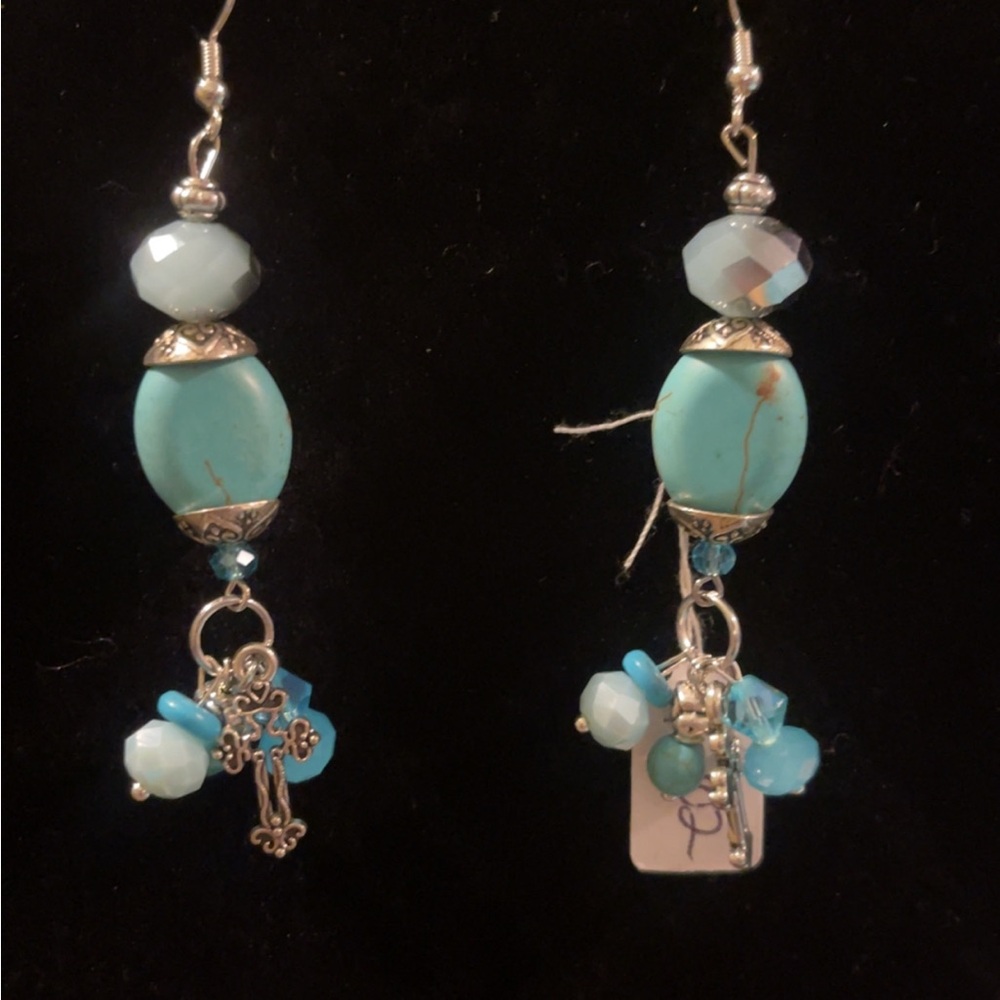 Turquoise and Silver Dangle Earrings